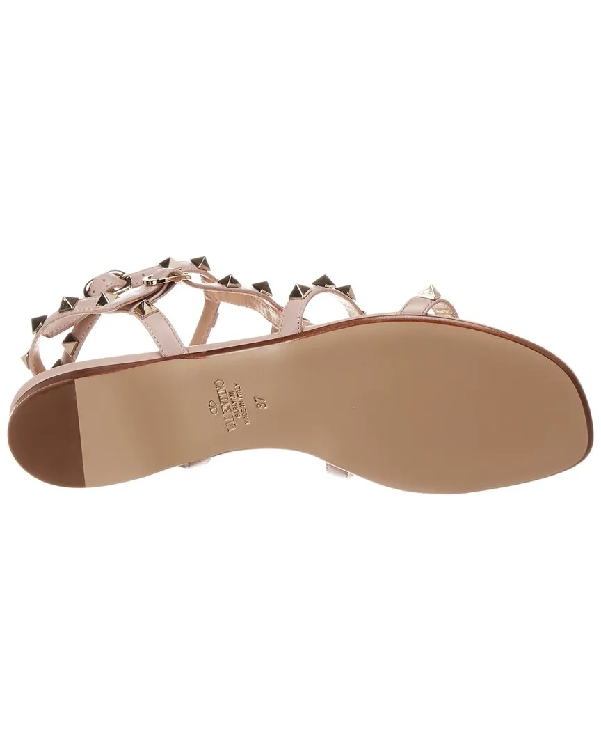 Valentino Rockstud Caged Leather Ankle Strap Sandal