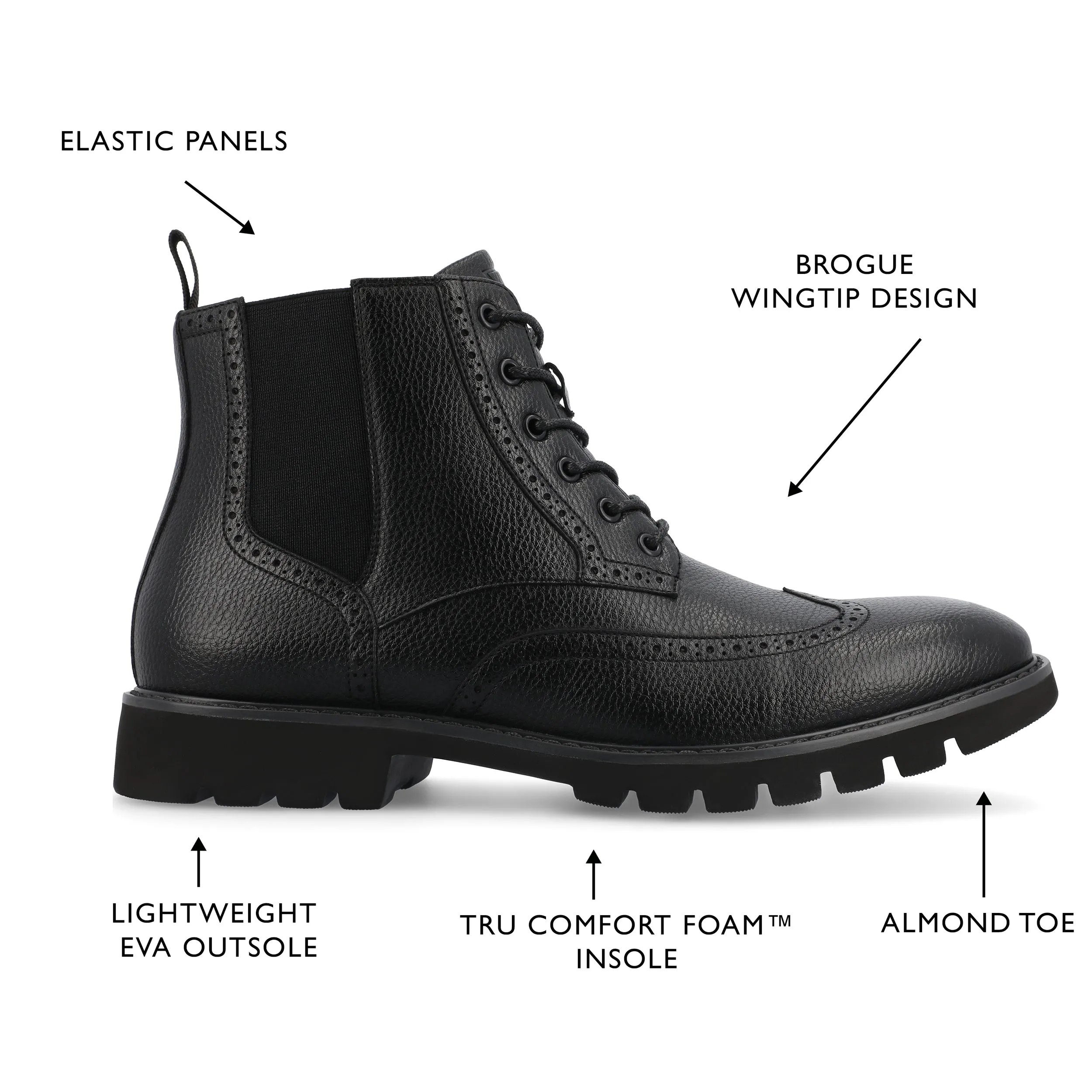 Vance Co. Bowman Wingtip Boot