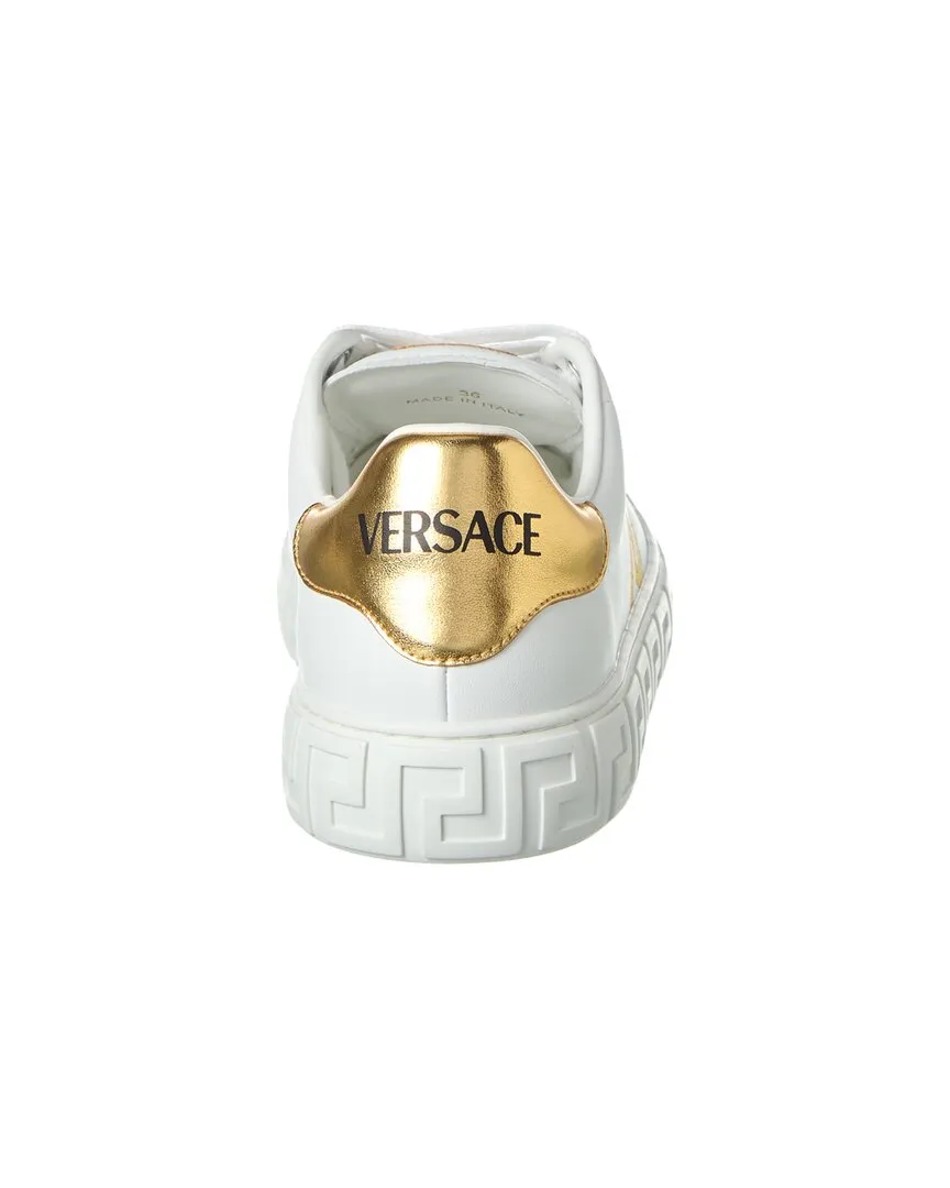 Versace Embroidered Greca Leather Sneaker