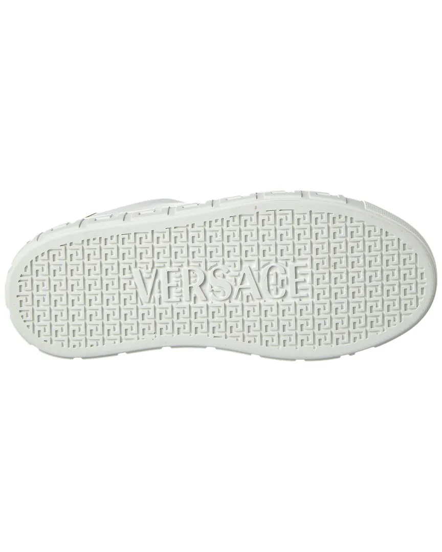 Versace Embroidered Greca Leather Sneaker
