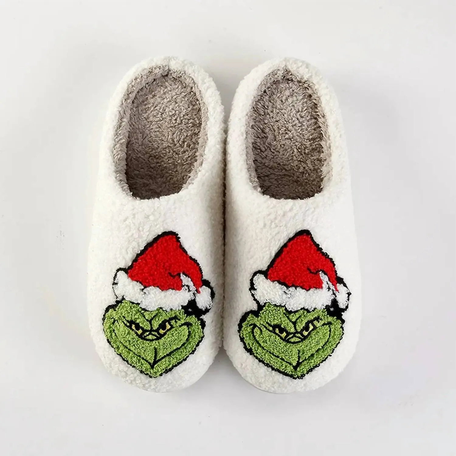 Women Jazzercize Grinch Fuzzy Slippers