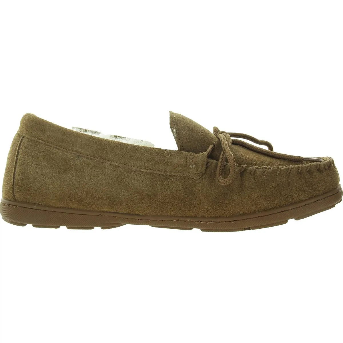 Womens Bow Leather Loafer Slippers