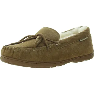 Womens Bow Leather Loafer Slippers