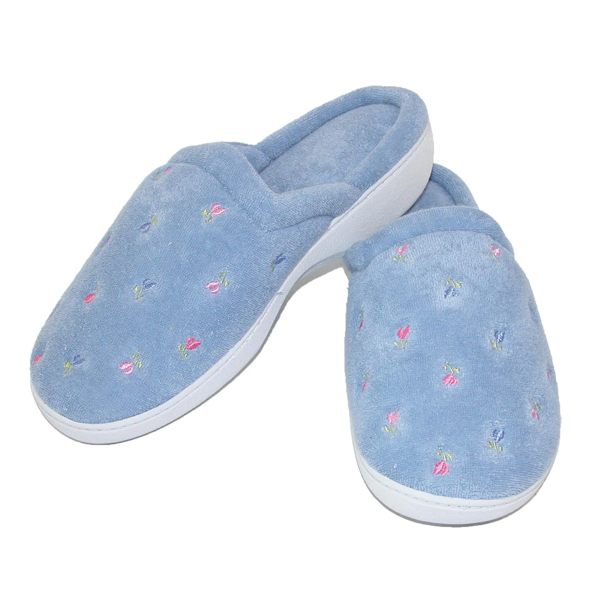 Women's Extra Small Terry Embroidered Clog Slippers