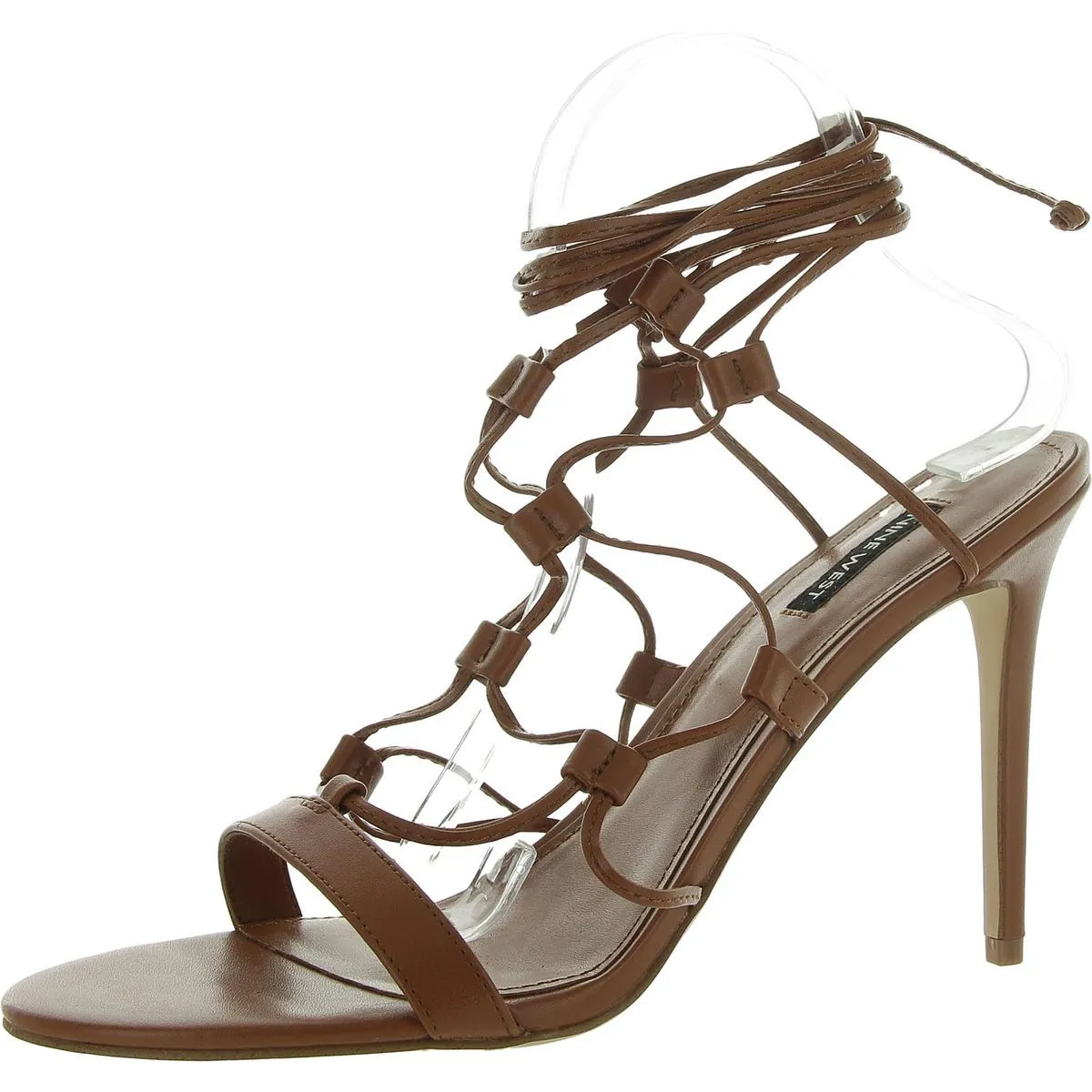 Womens Faux Leather Strappy Heels
