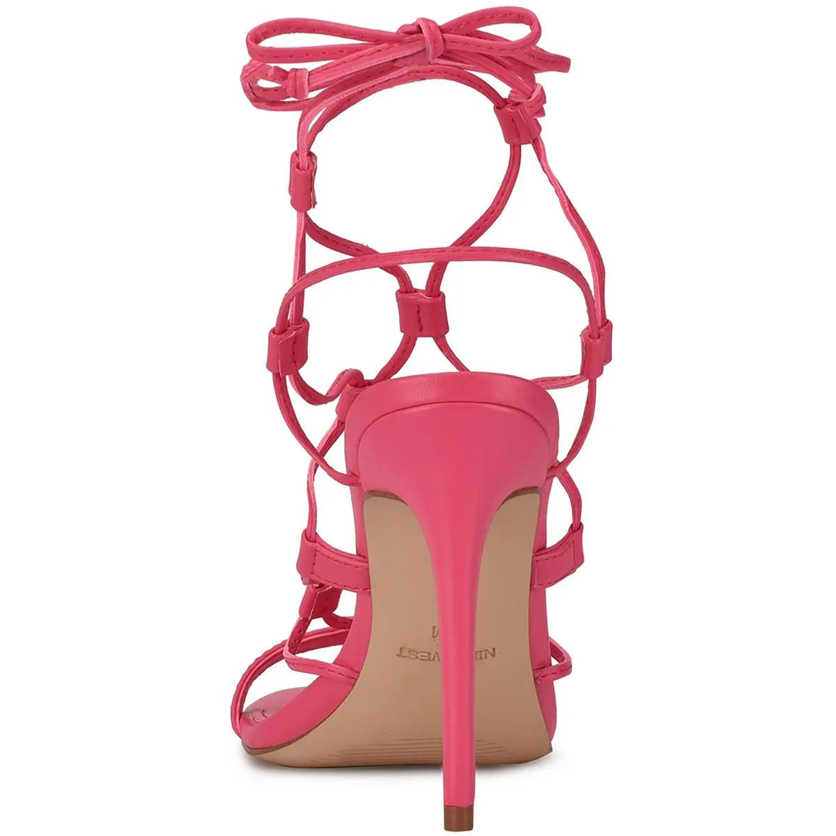 Womens Faux Leather Strappy Heels