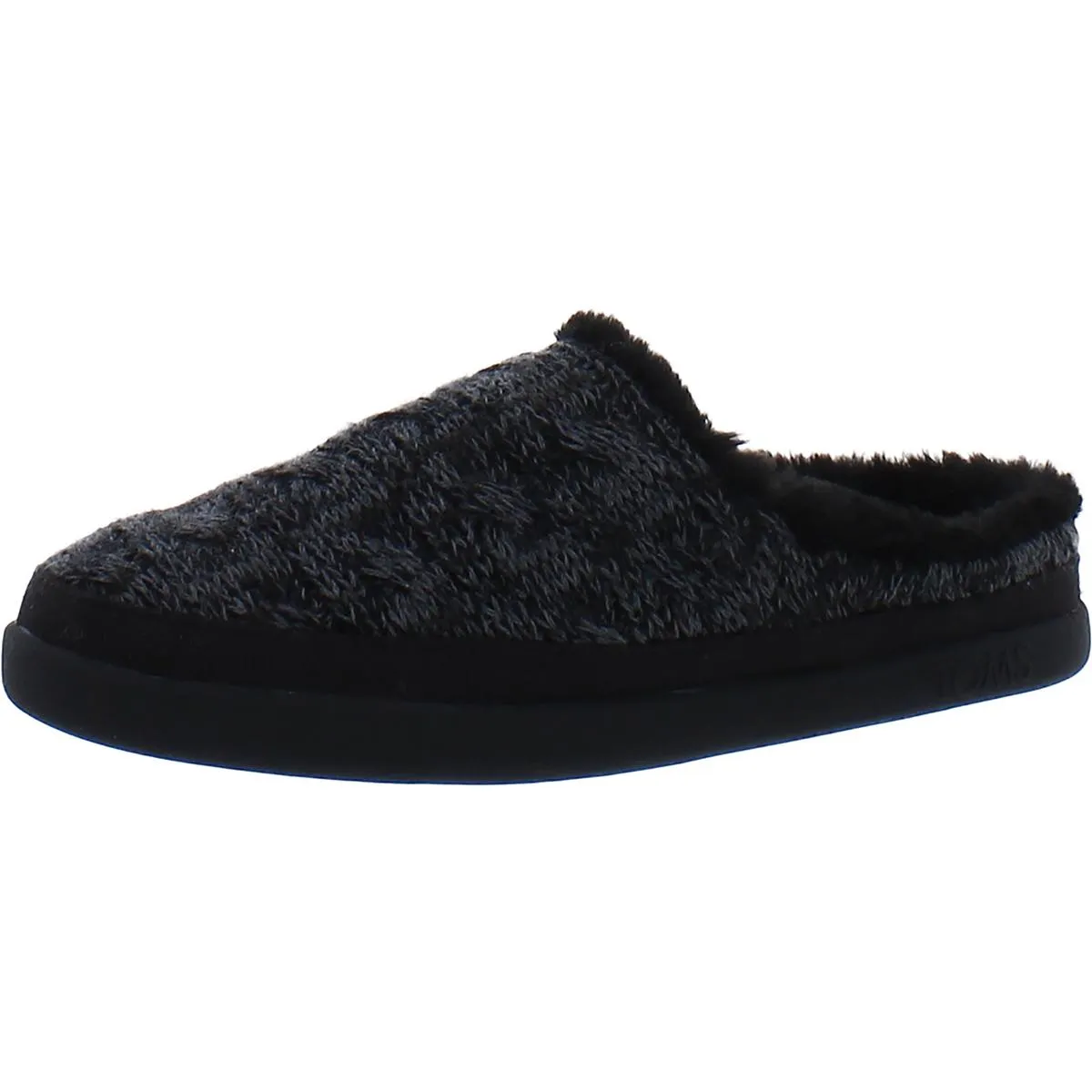 Womens Faux Shearling Slip-on Loafer Slippers