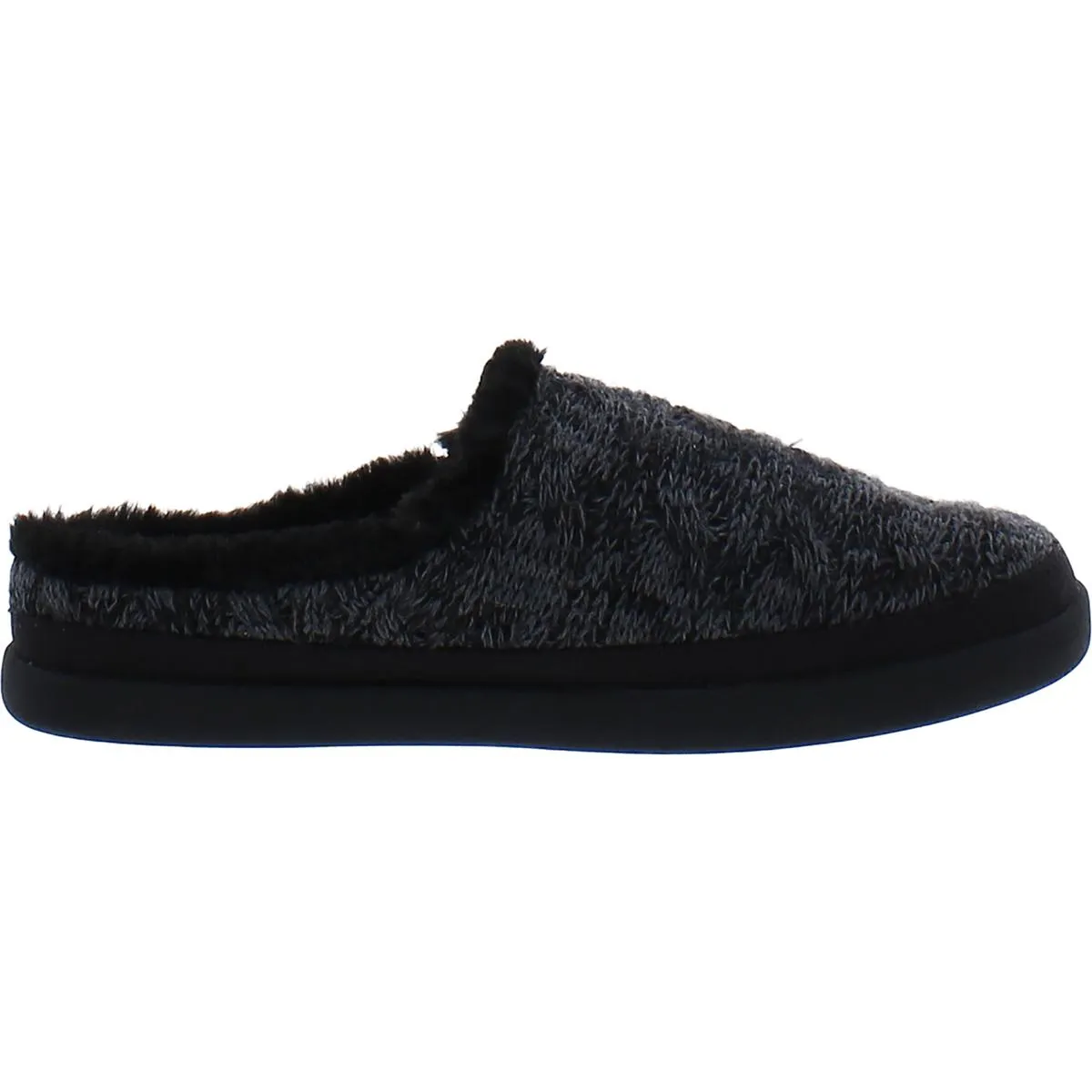 Womens Faux Shearling Slip-on Loafer Slippers