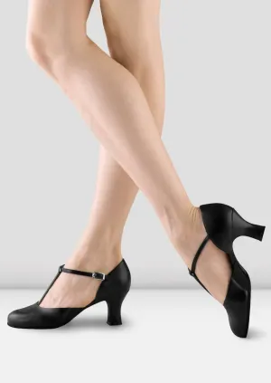 Women's Leather Split Flex Character Shoe In Black