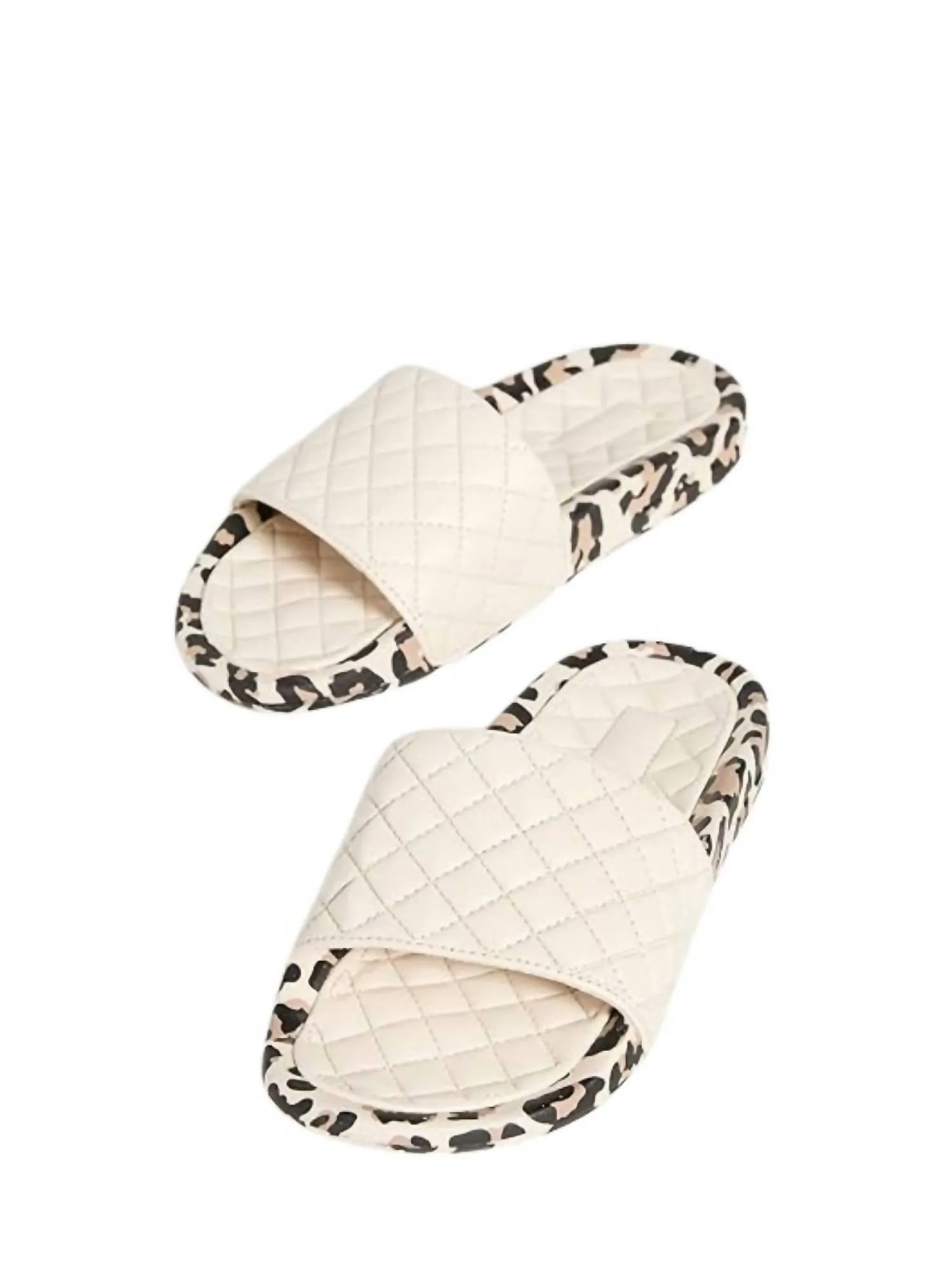 Women's Lusso Slides In Parchment/leopard