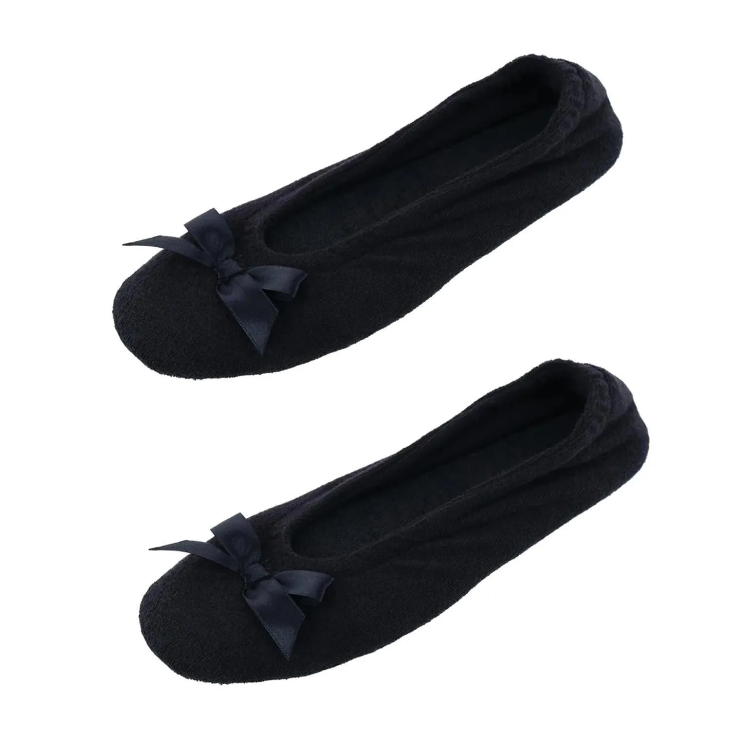 Women's Terry Ballerina Slipper House Shoe (Pack of 2)