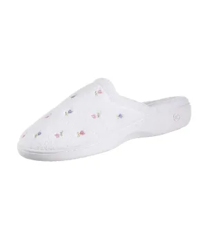 Women's Terry Slip On Clog Slipper In White
