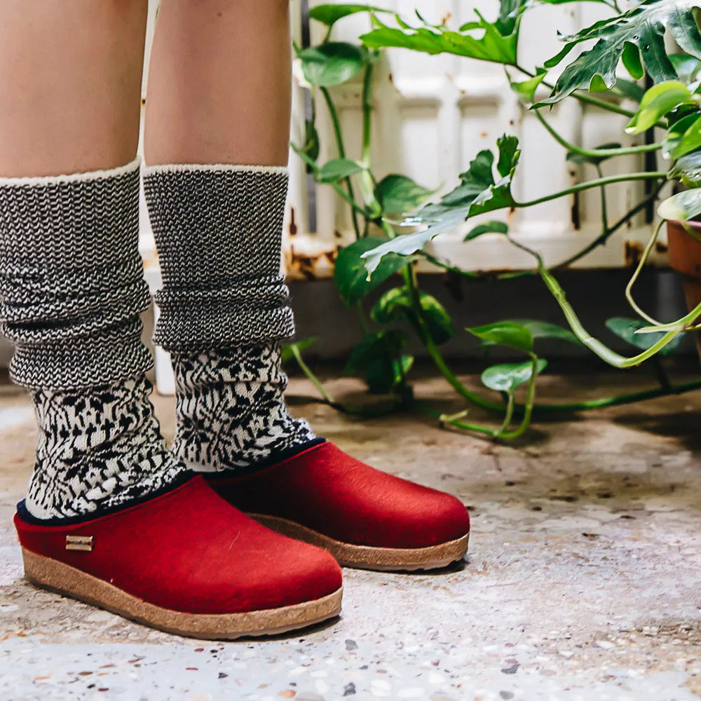 Wool Felt Clogs - Kris - Fir Green (Adults 36-46) *Pre-order