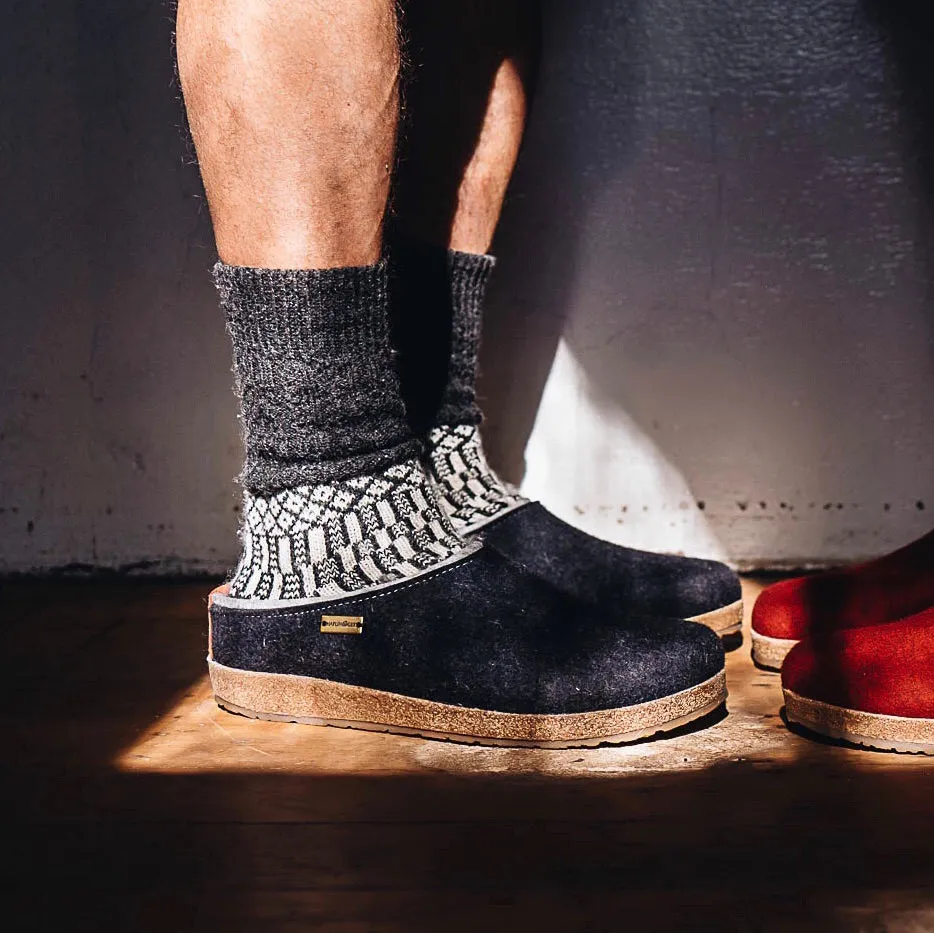 Wool Felt Clogs - Kris - Graphite (Adults 36-48) *Pre-order