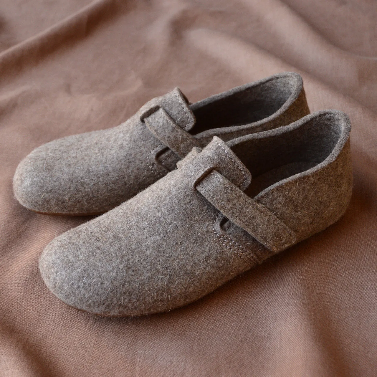 Wool Felt House Shoes - Everest Focus - Taupe (Adults 36-42) *Pre-order