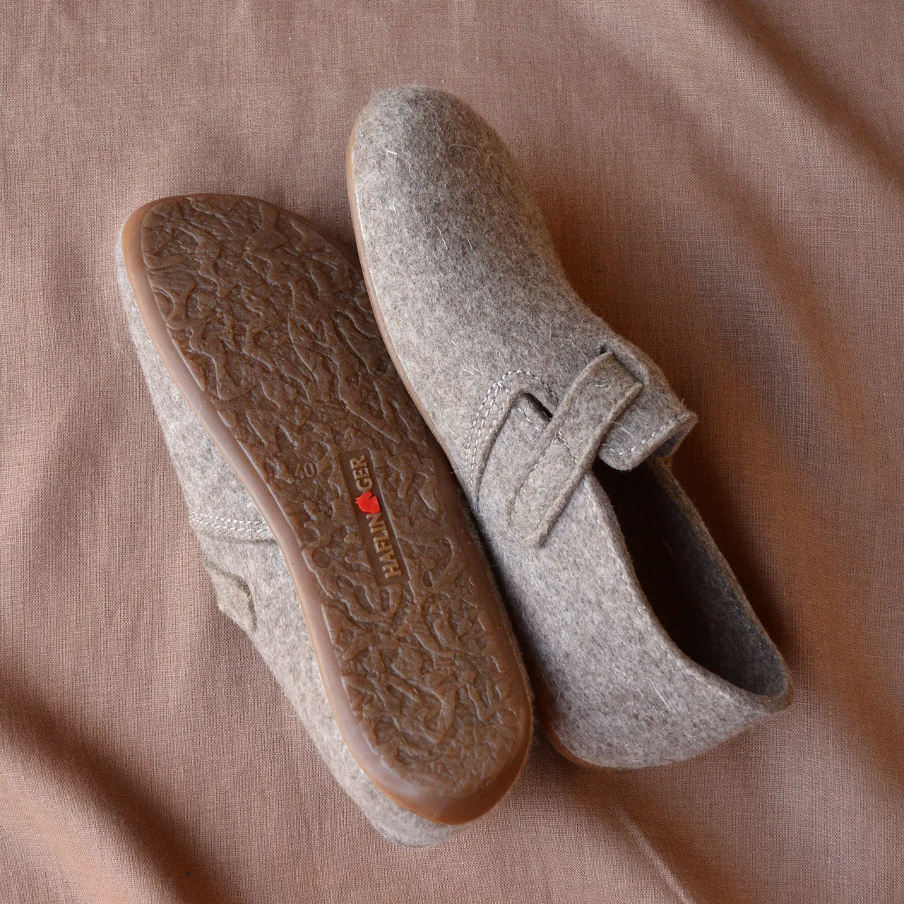 Wool Felt House Shoes - Everest Focus - Taupe (Adults 36-42) *Pre-order