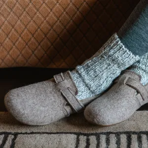 Wool Felt House Shoes - Everest Focus - Taupe (Adults 36-42) *Pre-order