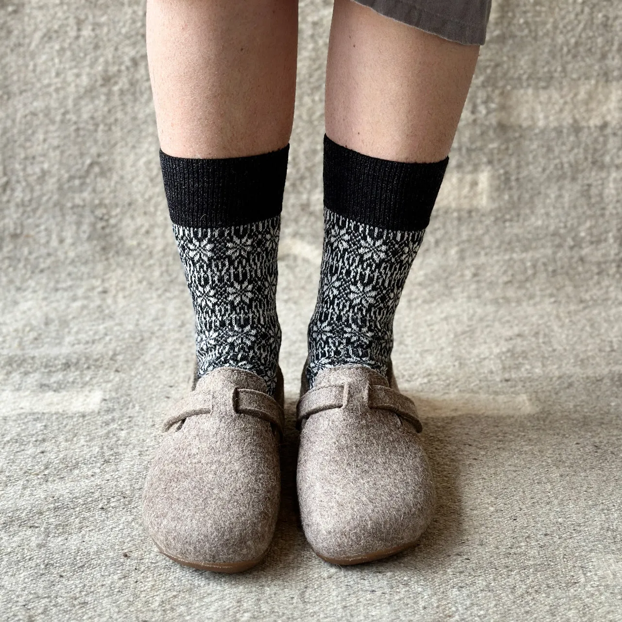 Wool Felt House Shoes - Everest Focus - Taupe (Adults 36-42) *Pre-order