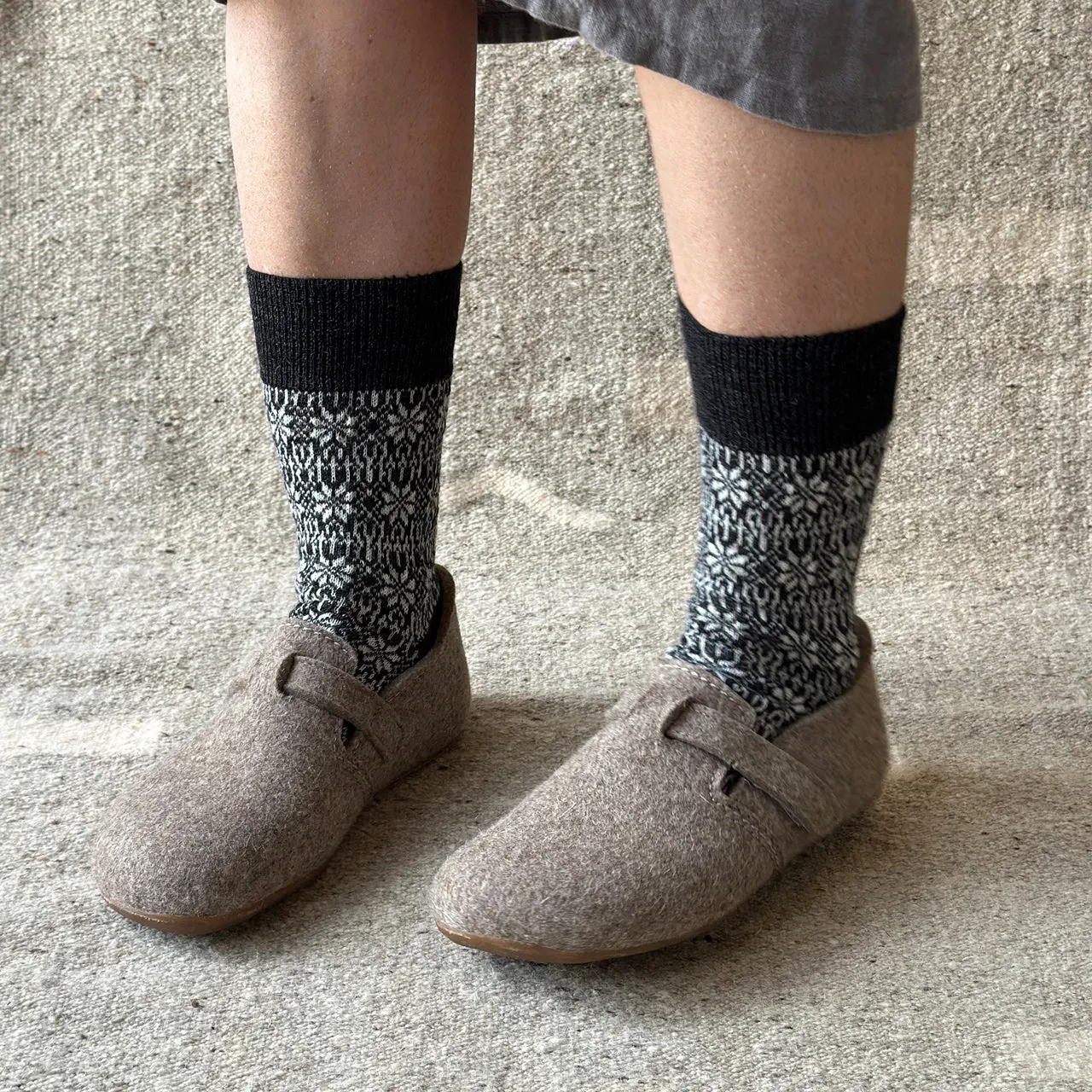 Wool Felt House Shoes - Everest Focus - Taupe (Adults 36-42) *Pre-order