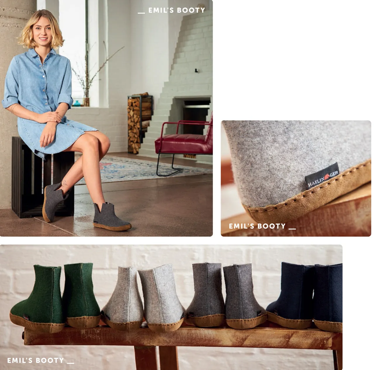 Wool Felt Slippers - Emil's Boots - Graphite AW24 (Adults 37 only) *Last ones