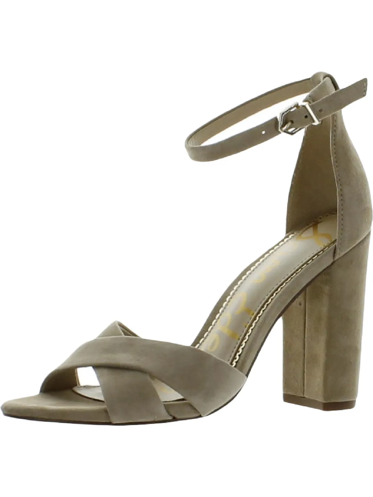 Yancy Womens Suede Ankle Strap Heel Sandals