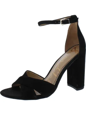 Yancy Womens Suede Ankle Strap Heel Sandals