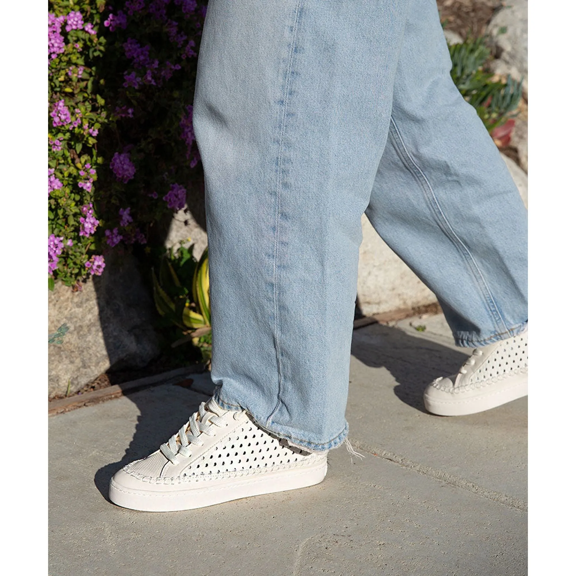 Zolen Sneakers White Perforated Leather